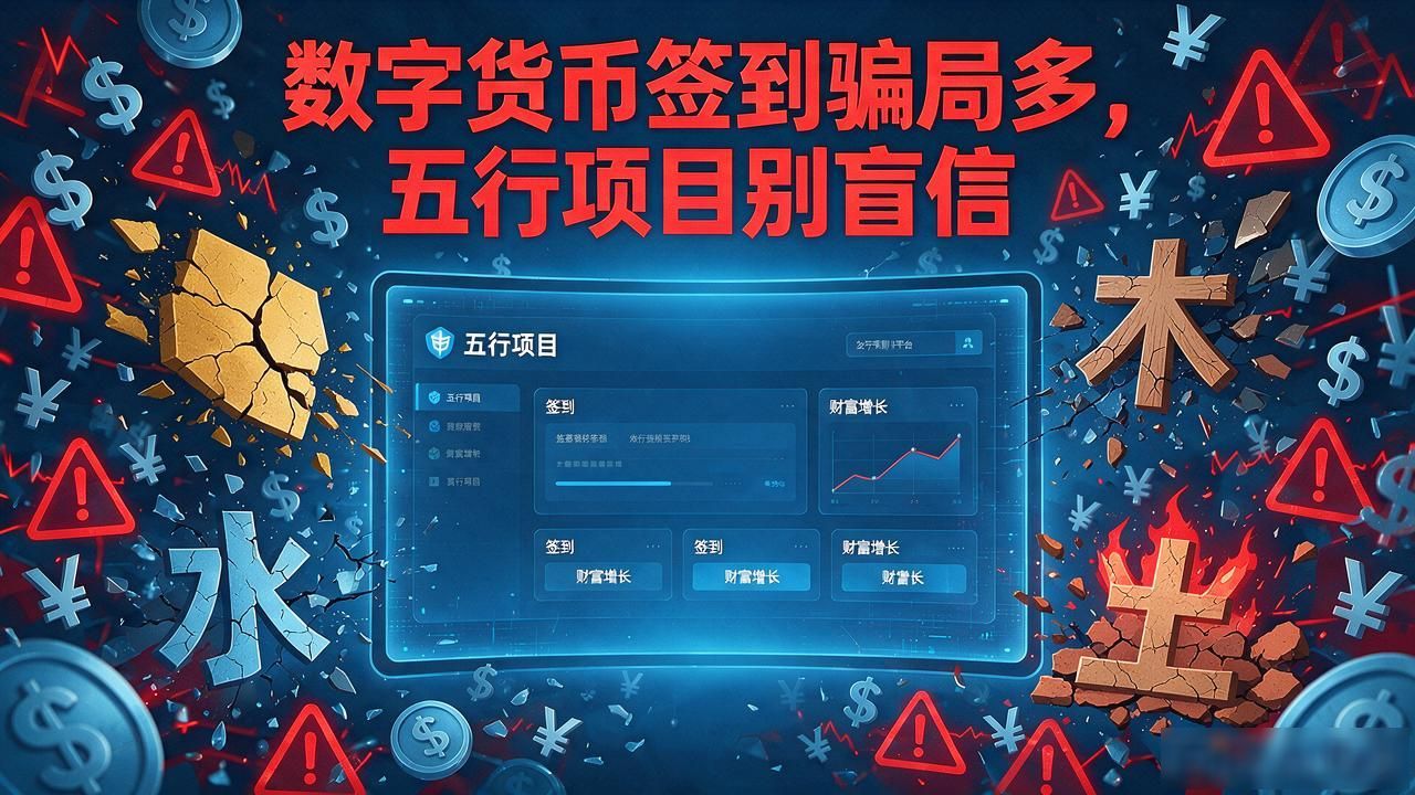 数字货币签到骗局多,五行项目别盲信