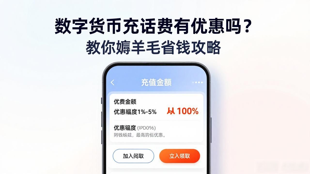 数字货币充话费有优惠吗?教你薅羊毛省钱攻略
