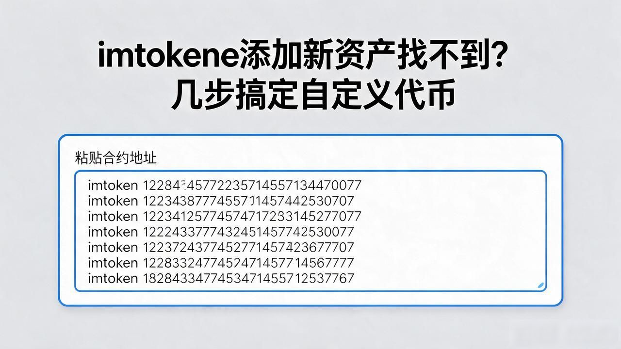 imtoken添加新资产找不到?几步搞定自定义代币