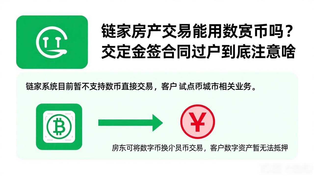 链家房产交易能用数字货币吗?交定金签合同过户到底注意啥