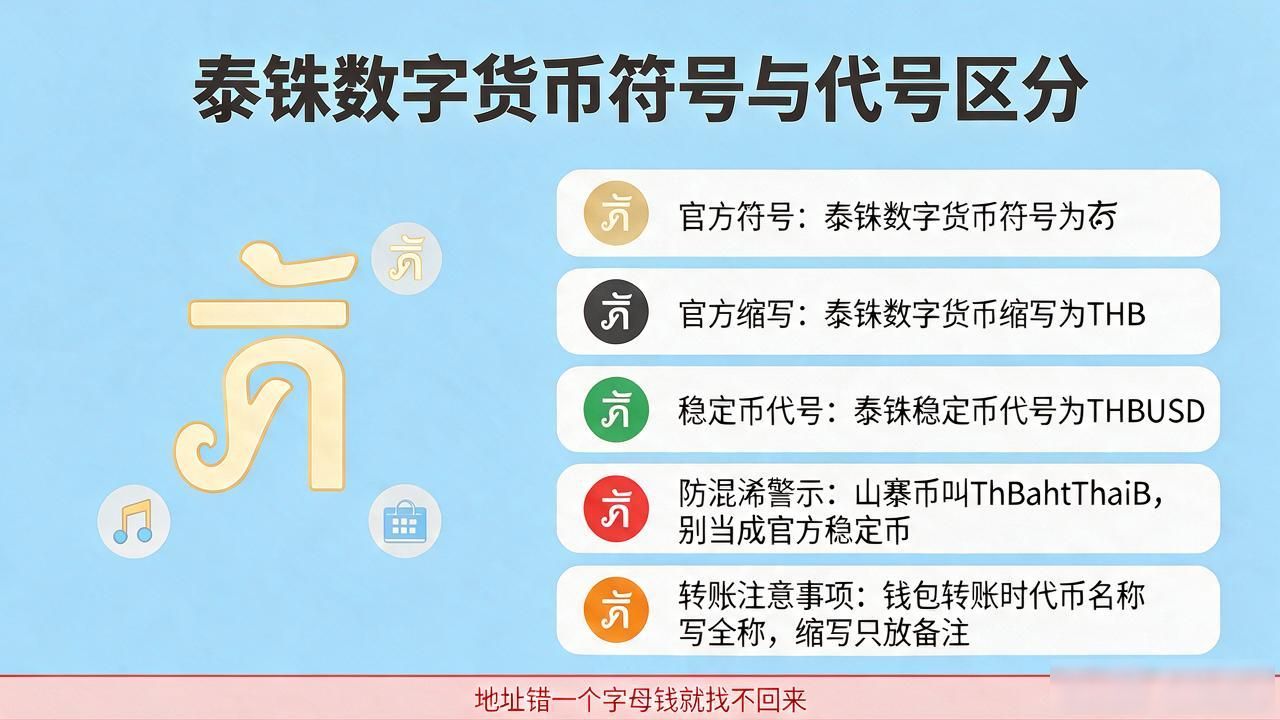 泰铢数字货币怎么写?符号฿、缩写和稳定币代号别搞混