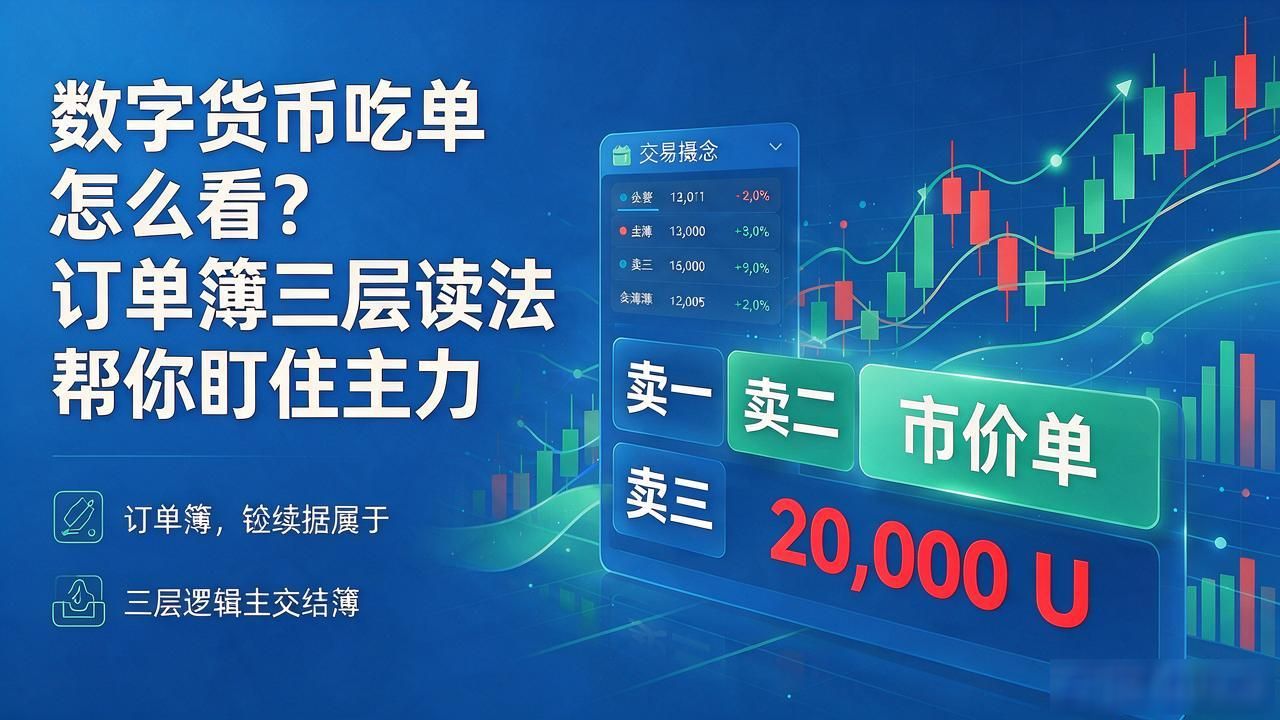 数字货币吃单怎么看?订单簿三层读法帮你盯住主力