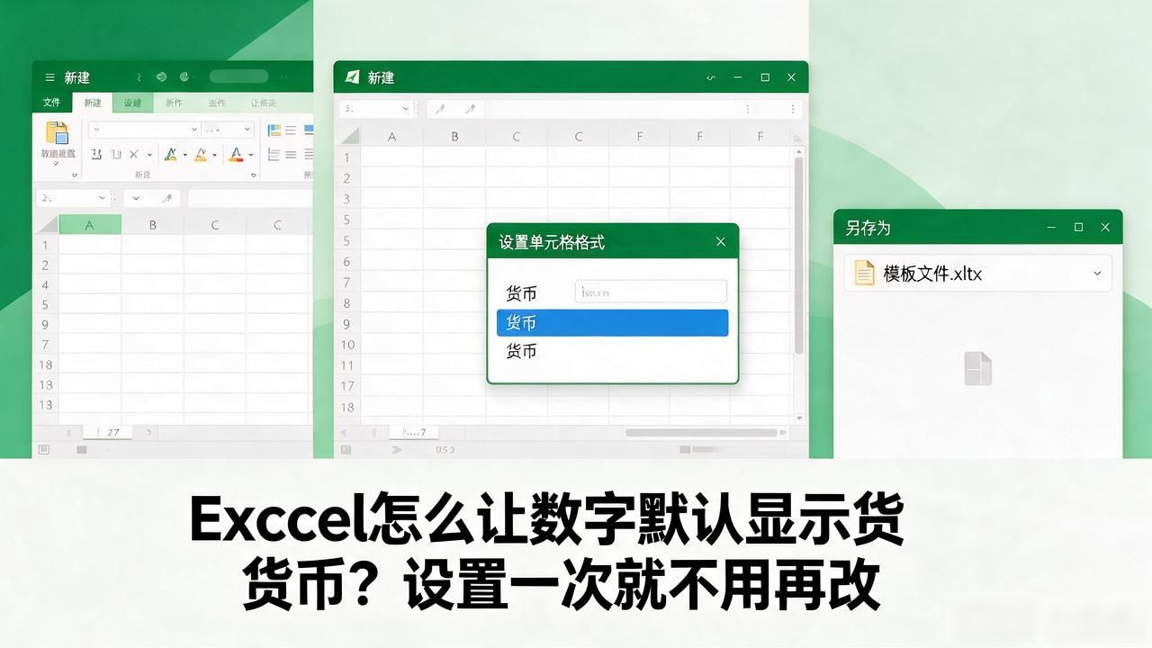 Excel怎么让数字默认显示货币?设置一次就不用再改