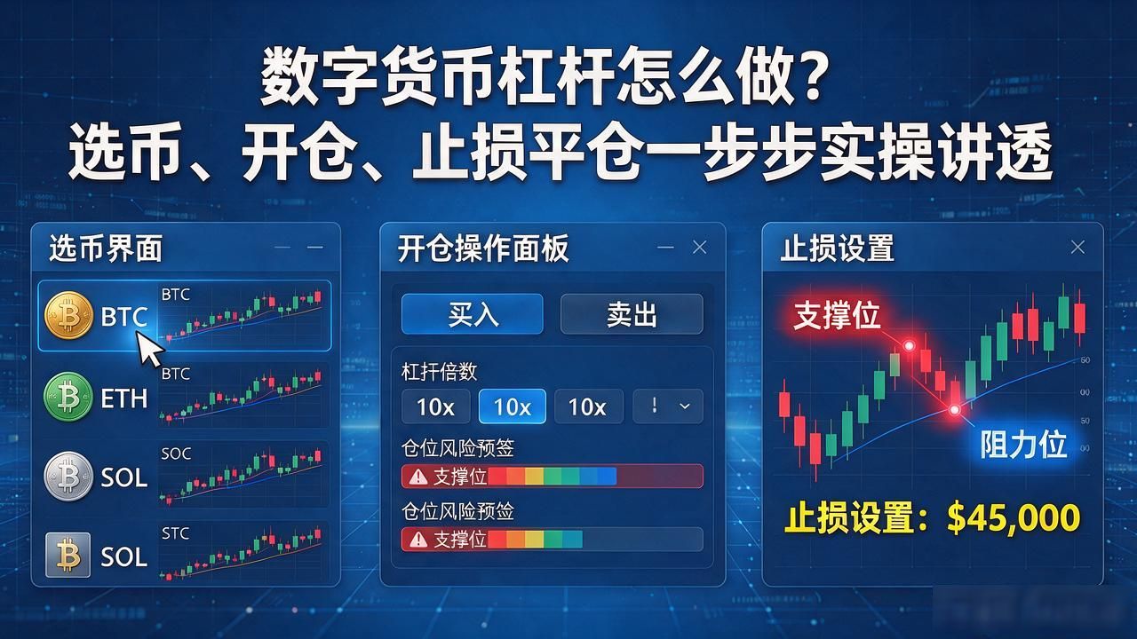 数字货币杠杆怎么做?选币、开仓、止损平仓一步步实操讲透