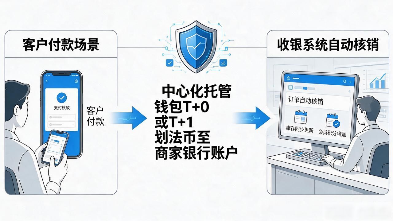 商家数字货币交易流程怎么跑?从客户付款到资金到账说清楚
