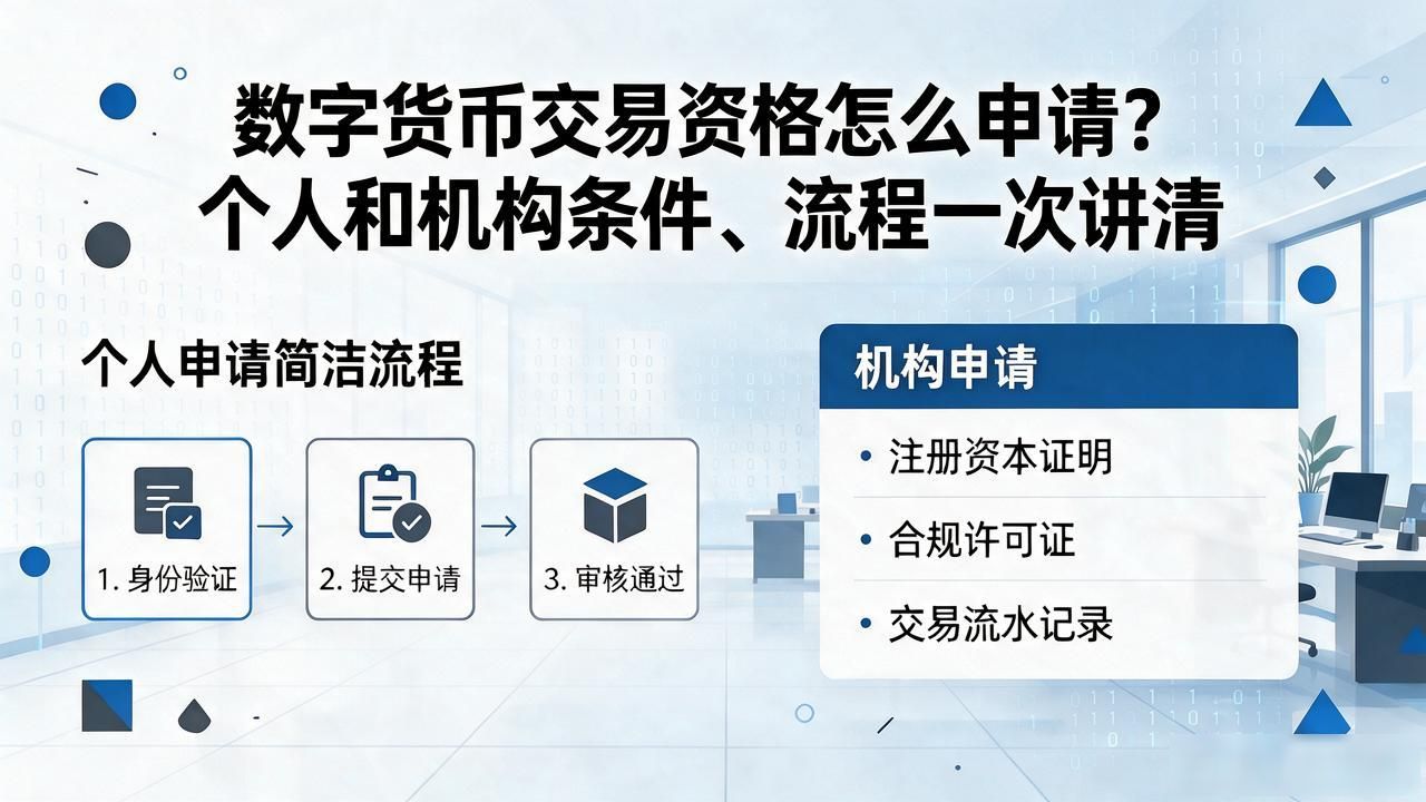 数字货币交易资格怎么申请?个人和机构条件、流程一次讲清