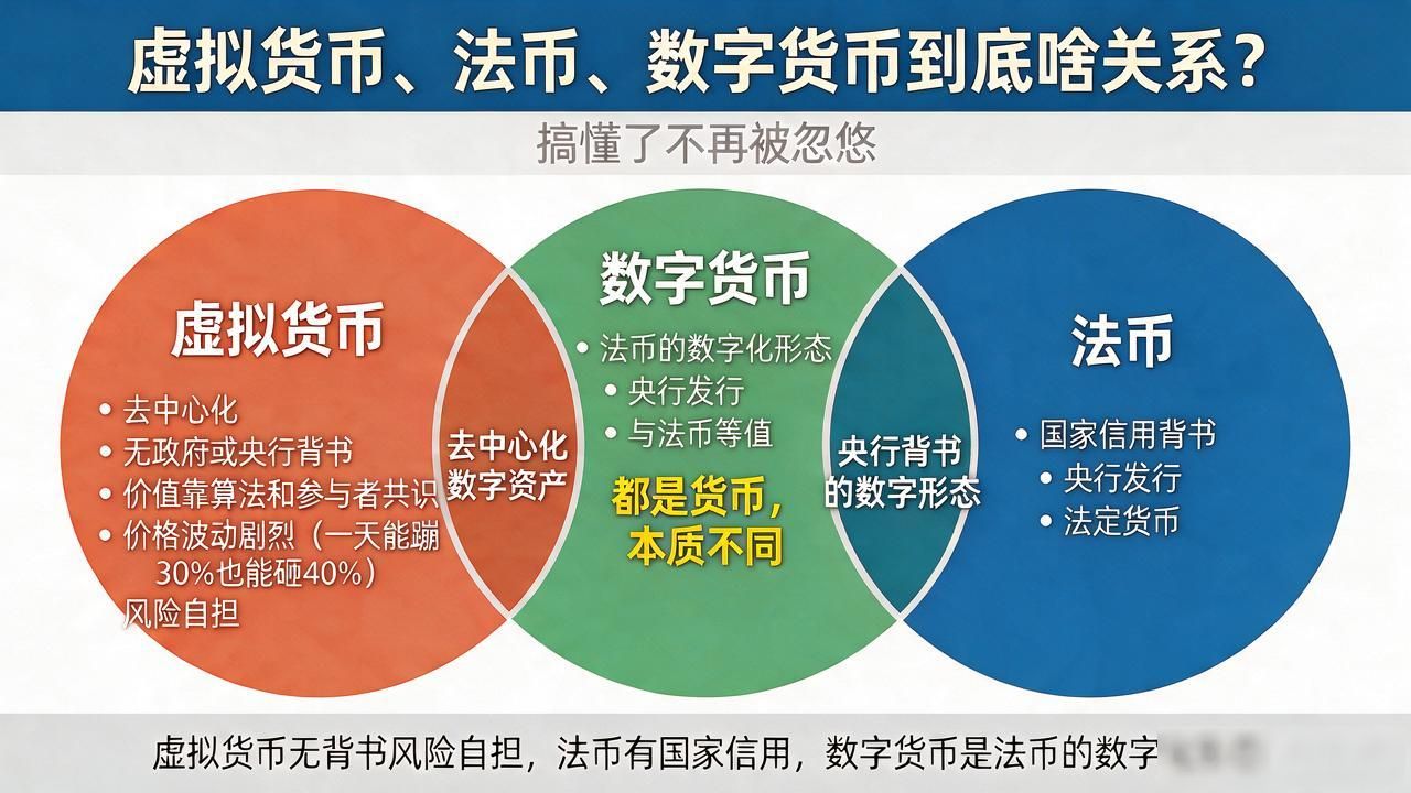 虚拟货币、法币、数字货币到底啥关系?搞懂了不再被忽悠
