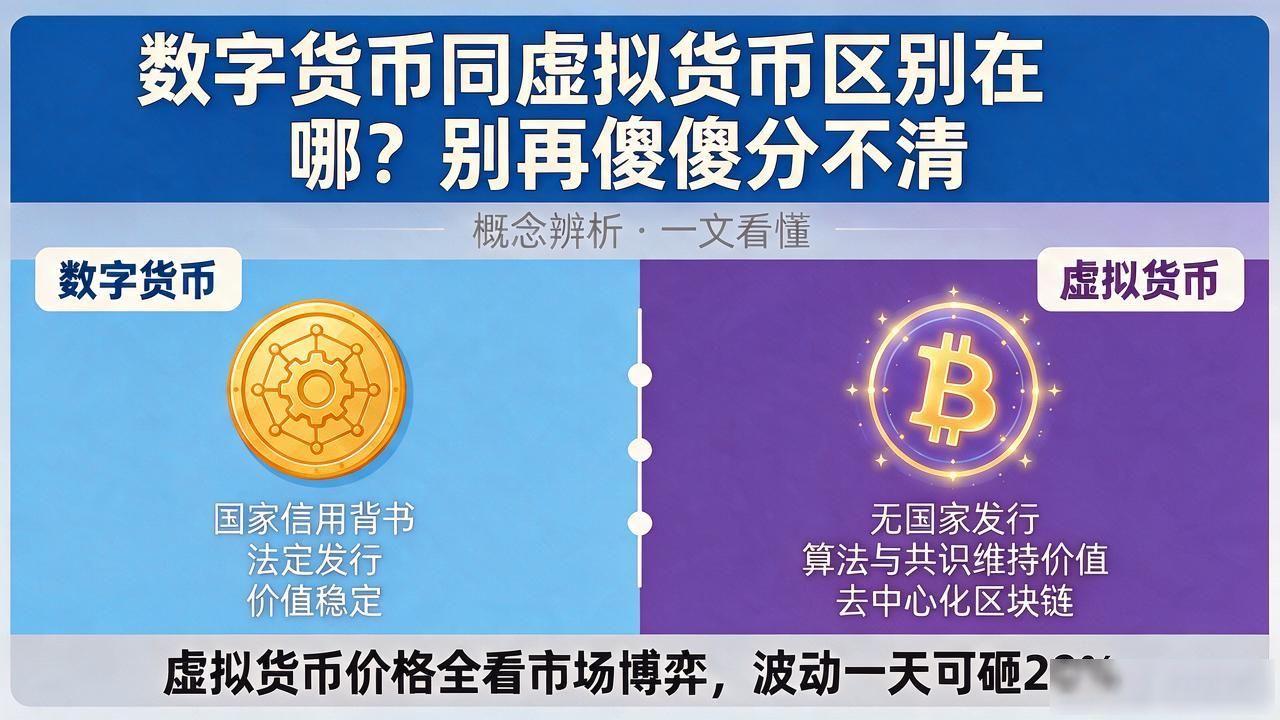 数字货币同虚拟货币区别在哪?别再傻傻分不清