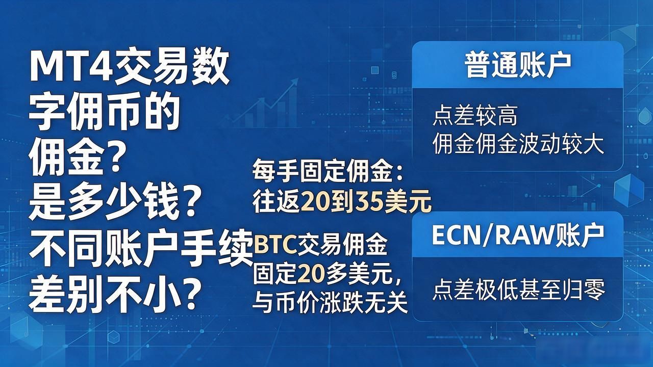 MT4交易数字货币的佣金是多少钱?不同账户手续费差别不小